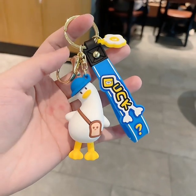Amazon.co.jp: [AOOMO] 可愛 鴨 カモ バッグチャーム キーホルダー